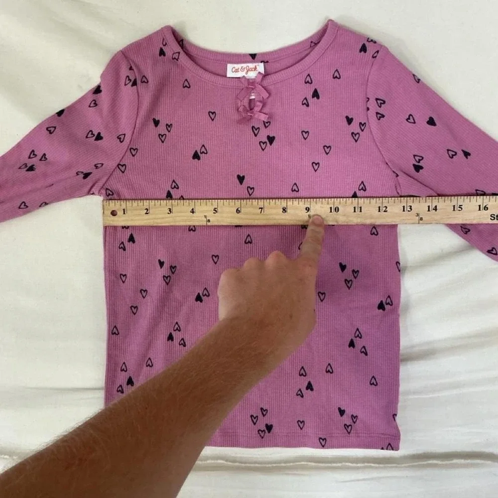Cute Cat & Jack girls long sleeve ribbed top in a dusty pink/mauve color
